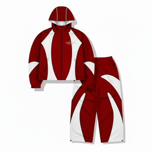 Conjunto de Dos Piezas de Chaqueta Deportiva Premium Personalizada, Chaqueta Ligera de Gran Tamaño con Parches, Chaqueta Deportiva Transpirable de Nailon - Product Image 1