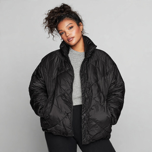 Chaqueta acolchada ajustada para mujer con cuello alto, cremallera y botones, cálida, estilo urbano, para mujer - Product Image 4