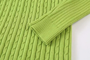 Pull à col roulé en tricot vert pour homme, couleur unie, manches longues, coupe classique, épaisseur standard, collection automne 2026 - Product Image 2