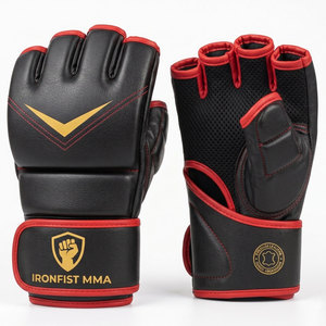 ถุงมือฝึกซ้อม MMA หนังแท้ OEM แบบกำหนดเอง ปรับขนาดได้ด้วยแถบตีนตุ๊กแก ระบายอากาศได้ดี น้ำหนักเบา สำหรับการฝึกซ้อมมืออาชีพและชกมวย - Product Image 3