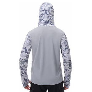 Sweat à capuche de pêche unisexe personnalisé avec logo, séchage rapide, imperméable, respirant, protection UV, Spandex/Polyester UPF50 - Product Image 2