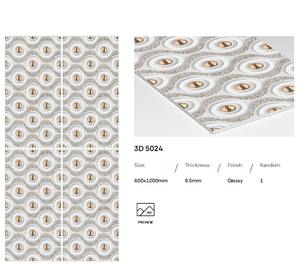 Carrelage en porcelaine homogène 3D aspect poli 600x1200mm pour sols et murs, avec une magnifique collection pour vos nouvelles maisons - Product Image 4