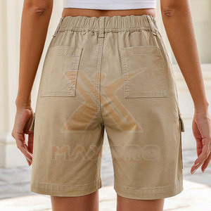 Breathable Canvas Women Cargo Shorts Solid Color Made in Pakistan 100% Cotton Eco-Friendly OEM Service & Wholesale - Product Image 3