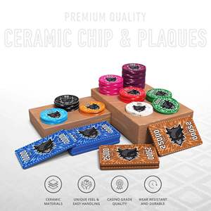 Juego de Fichas de Póker Vixen de 300/500 Piezas con 10/20 Placas, Fichas de Cerámica de 40/45/50 mm, Peso de 10/14/17 g, Bandeja Incluida - Product Image 3