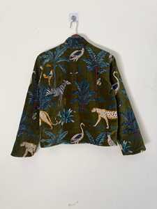 Chaqueta de Invierno Acolchada Suzani, Tejida en Terciopelo Transpirable, Ecológica, con Bordado Floral a Mano, Cuello Alto, Estilo Vintage para Mujer - Product Image 3