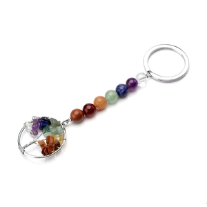 Llavero de cristal de alta calidad con siete chakras, llavero de piedras naturales, regalos para mujeres, venta al por mayor. - Product Image 4