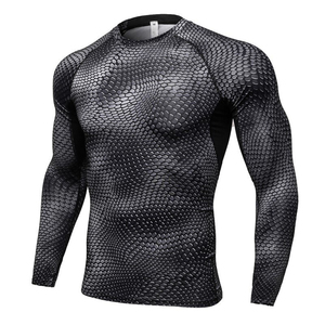Men's Rash Guard Compression Shirt Sublimation <b>Printed</b> Spandex BJJ <b>Surfing</b> Diving MMA Gym Training Rash Guard OEM ODM Service - Product Image 5