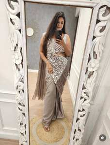 Nuevo Sari Listo para Usar con Blusa Bordada de Diseñador en Tela de Seda Rangoli Suave – Prenda Étnica de Moda Imprescindible - Product Image 5