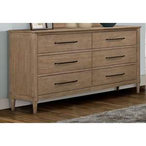 Cómoda informal de 6 cajones con acabado arena - Product Image 4