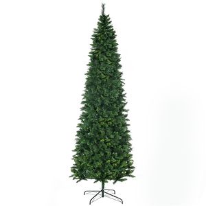Albero di Natale Artificiale a Forma di Matita da 2,7 m, Apertura Automatica con Base in Acciaio e Aghi di Pino, Pieghevole per Decorazioni Natalizie da Interni - Product Image 1