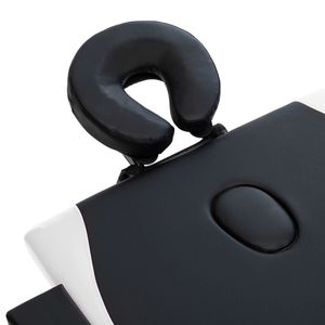 Table de massage pliable en bois noir et blanc à 2 zones - Product Image 5