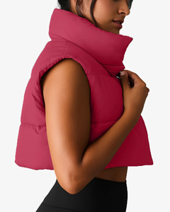 High Quality Best Selling <b>Women</b> Vest Cropped Puffer <b>Jackets</b> <b>Sleeveless</b> Short For Wear New Style Custom Logo Made For <b>Women</b> - Product Image 3