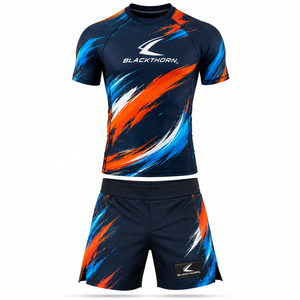 Ensemble de combat MMA pour hommes : Rashguard et short personnalisés en Spandex/Polyester extensible, sans coutures et à séchage rapide pour le Jiu-Jitsu et le Grappling - Product Image 6