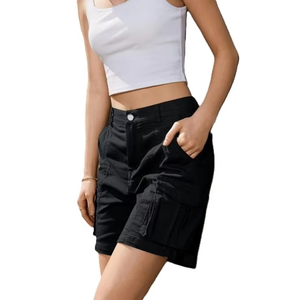 Shorts en jean pour femme au design parfait, coupe ample, taille haute, longueur genou, tendance, pour l'été - Product Image 2