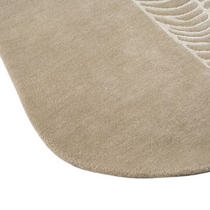 Tapis d'intérieur en laine et soie tufté à la main, forme irrégulière beige abstraite ondulée, tapis design pour salon, décoration intérieure - Product Image 2