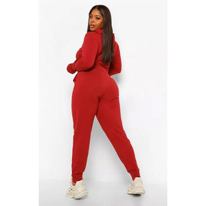 Ensemble de survêtement tendance pour femme : sweat à capuche court et pantalon de jogging en molleton de coton épais, style streetwear décontracté - Product Image 6