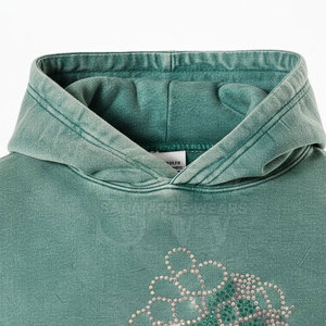 Sudadera con Capucha de Estilo Urbano para Hombre, con Pedrería, Cómoda, 100% Algodón, Ropa Abrigada de Invierno para la Moda Urbana - Product Image 5