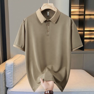 Alta calidad 90% poliéster 10% Spandex de talla grande clásico de negocios inteligente Casual 3 botones contraste cuello Polo Golf camisas para hombres - Product Image 5