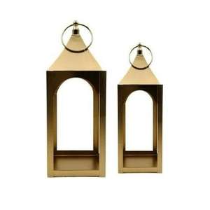 Gold Plated Metal <b>Lantern</b> for Home Decoration Outdoor Use Handmade Durable Design - Product Image 1