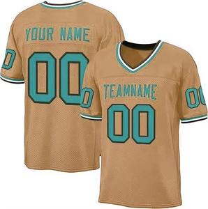 Custom V-Neck American Football Jersey <b>Red</b> Green <b>Mesh</b> 100% Polyester Sublimated Print Breathable Men's Adult Team Name Number - Product Image 6