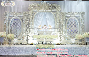 Panneaux de fond de scène en fibre sculptée pour mariage musulman, personnalisés, mariage occidental moderne, cadre arrière en fibre blanche, fabricant en Irlande - Product Image 3