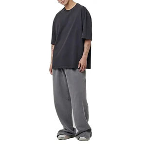 Pantalon de survêtement baggy streetwear pour homme, logo personnalisé, vintage, délavé à l'acide, coupe large évasée, fabriqué au Pakistan - Product Image 6