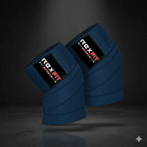 ผ้าพันเข่าแบบยืดหยุ่น Rexfit Sports สำหรับยกน้ำหนัก ช่วยรัดกระชับและพยุงเข่าสำหรับการฝึกยกน้ำหนัก - Product Image 1