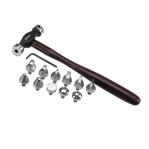 Ensemble de marteaux de précision à têtes interchangeables de qualité supérieure, 11 pièces, manche en bois, faces en acier inoxydable, pour artisans bricoleurs, formes variées - Product Image 1