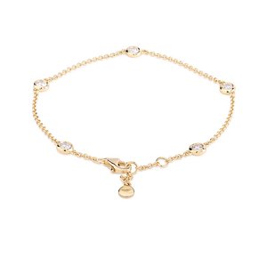 กำไลข้อมือเพชรทรงกลมเพาะเลี้ยงในห้องปฏิบัติการ รับรองโดย IGI ทอง 14K ดีไซน์กลุ่มดาว สายแบบมินิมอล เหมาะสำหรับงานแต่งงาน งานเลี้ยง ดีไซน์หรูหราสำหรับผู้หญิง - Product Image 4