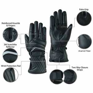 Guantes Deportivos de Motociclismo de Cuero, Pantalla Táctil, Ajustables, Transpirables, de Secado Rápido, que Absorben la Humedad - Product Image 2