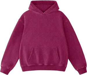Sweat-shirt à capuche unisexe surdimensionné en molleton violet uni, style décontracté, avec poches, coupe classique, idéal pour l'automne - Product Image 1