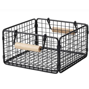 Stylish Round Metal <b>Wire</b> <b>Storage</b> <b>Basket</b> With Premium Leather Handles Home Decor Organizer For Kitchen Pantry Bathroom Use - Product Image 4