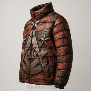 Veste matelassée d'hiver personnalisée avec logo, pour la fraternité maçonnique, l'habillement grec et la fraternité, impression par sublimation - Product Image 3