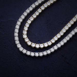 Top Selling Custom Length Iced Link Tennis Chain Necklace Hip Hop Bling Moissanite Wholesale Price - Product Image 6
