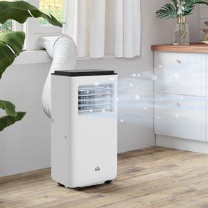 8,000 BTU White Mobile Air Conditioner for 345 Sq. Ft. Room Auto Sleep 24H Timer <b>Dehumidifier</b> Fan Window Kit Battery Powered - Product Image 2