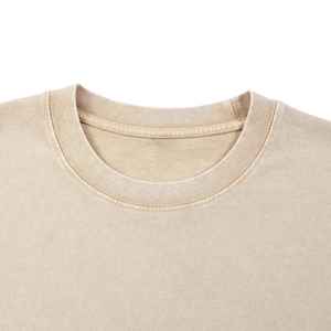 T-shirt homme coupe ample et oversize, 100% coton lourd, logo de marque personnalisé, séchage rapide, respirant, effet délavé vintage. - Product Image 6