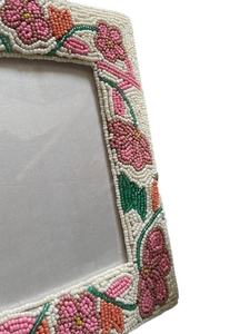 Whimsy Art Craft Handmade Customizable Beaded Photo <b>Frame</b> 6x8 | Floral Home Decor Tabletop Installation Hotel Restaurant Use - Product Image 2