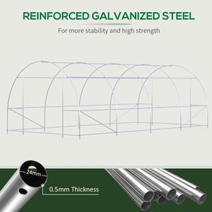 19 X 10 X 7 White As Walk-In Tunnel Greenhouse Steel Frame Garden Warm House Green with Greenhouse Cover - Product Image 4