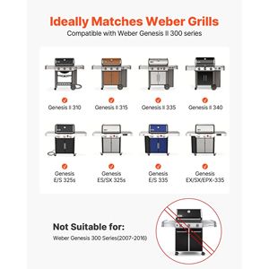 Barre Aromatizzanti da 17 Pollici per Barbecue Weber Genesis II 310 315 335 340 E/S 325s ES/SX 325s E/S 335 EX/SX/EPX - Ricambio per Griglia - Product Image 3
