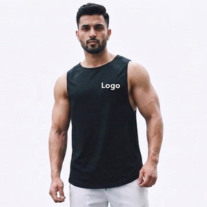 Débardeur de sport athlétique pour hommes, coupe stringer et dos nageur, couleur unie, pour musculation, entraînement et fitness, vente en gros - Product Image 1
