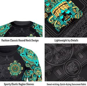 Camiseta de compresión para hombre, de manga corta, blanca, para gimnasio, lista para envío al por mayor, proveedores de camisetas de compresión para correr, ajuste delgado, para hombre, Rash Guard - Product Image 5