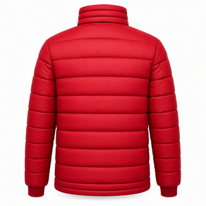 Men's Heavy Duty Winter Puffer <b>Jacket</b> <b>Canvas</b> 100% Polyester Outerwear Hooded Stand Collar Full Zipper Windproof Breathable - Product Image 2