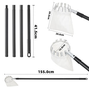 Boomvruchtenplukker met stoffen zak, lange steel van staal, fruitoogstgereedschap - Product Image 3