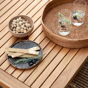 Bandeja Redonda Plegable de Ratán Tejido de Grado Alimenticio, Moderna y Elegante, para Baño y Escritorio, Fácil de Servir y Almacenar Alimentos - Product Image 5