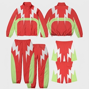 Ensemble survêtement coupe-vent personnalisé pour enfants, veste en nylon à quart de zip et pantalon légers pour tout-petits, tenue de sport pour enfants, faible MOQ - Product Image 1