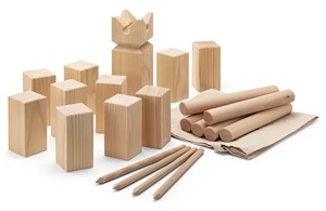 <b>Wooden</b> Board Game Set With Square Blocks And <b>Pegs</b> Educational Toy For 2 Players - Product Image 2