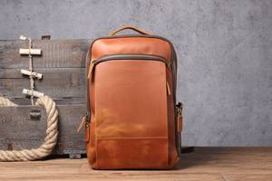 กระเป๋าเป้หนังแท้กันน้ำอเนกประสงค์ ป้องกันการโจรกรรม สไตล์วินเทจ สำหรับใส่แล็ปท็อป รุ่น LBP-0408 - Product Image 6