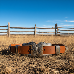 Cintura Angelina in Vera Pelle 100cm con Fibbia Stile Western, Accessorio di Moda - Product Image 3