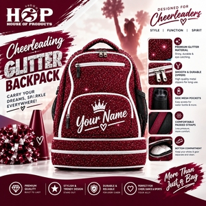Bolsa de lentejuelas personalizada para práctica de cheerleading, mochila para equipo de cheerleading, mochila escolar impermeable para clubes deportivos, mochila con lentejuelas para equipos. - Product Image 4