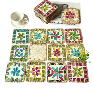Posavasos de Mosaico de Conchas Naturales Costeras, Hecho a Mano, Decorativo para Mesa, Ideal para Decoración de Casas de Playa - Product Image 4